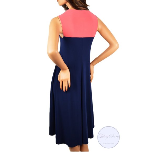 NWT TIANA B Color Block Hi-low Dress M,L,XL - Picture 3 of 5
